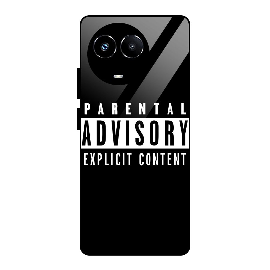 Parental Advisory Label Glass Back Case for Realme Narzo 60X