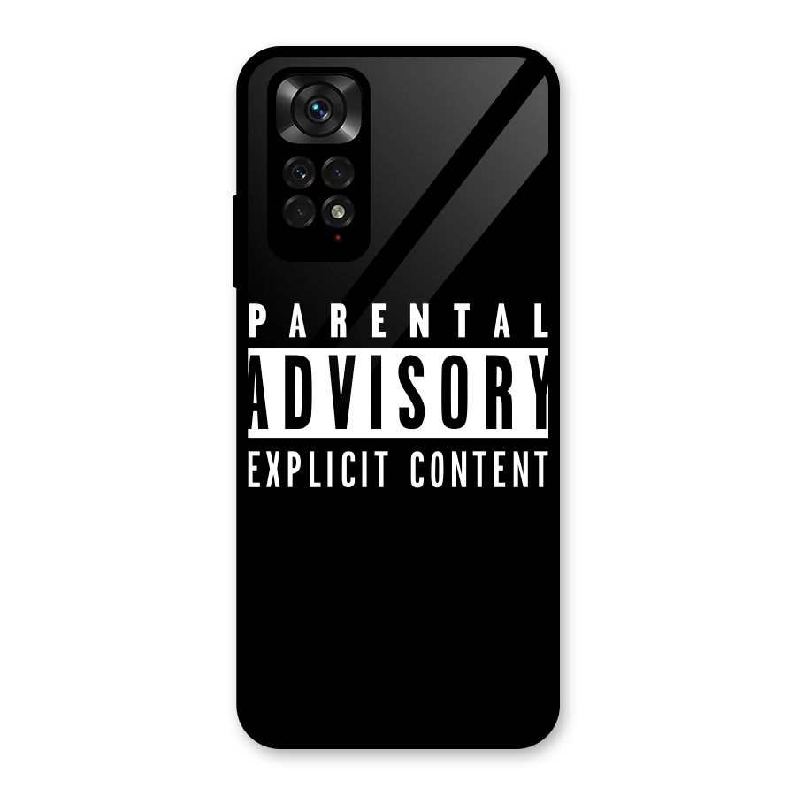 Parental Advisory Label Glass Back Case for Redmi Note 11S