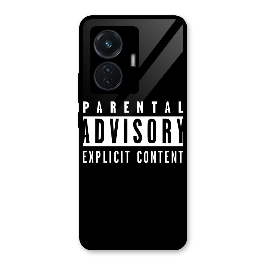 Parental Advisory Label Glass Back Case for Vivo T1 44W