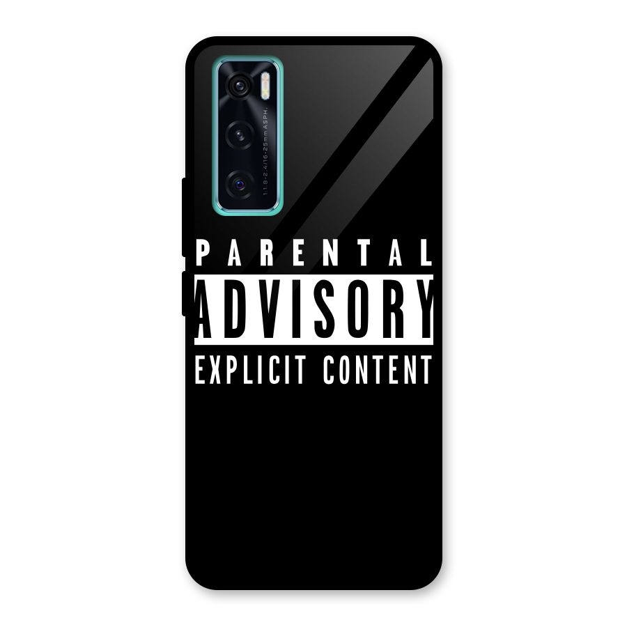 Parental Advisory Label Glass Back Case for Vivo V20 SE