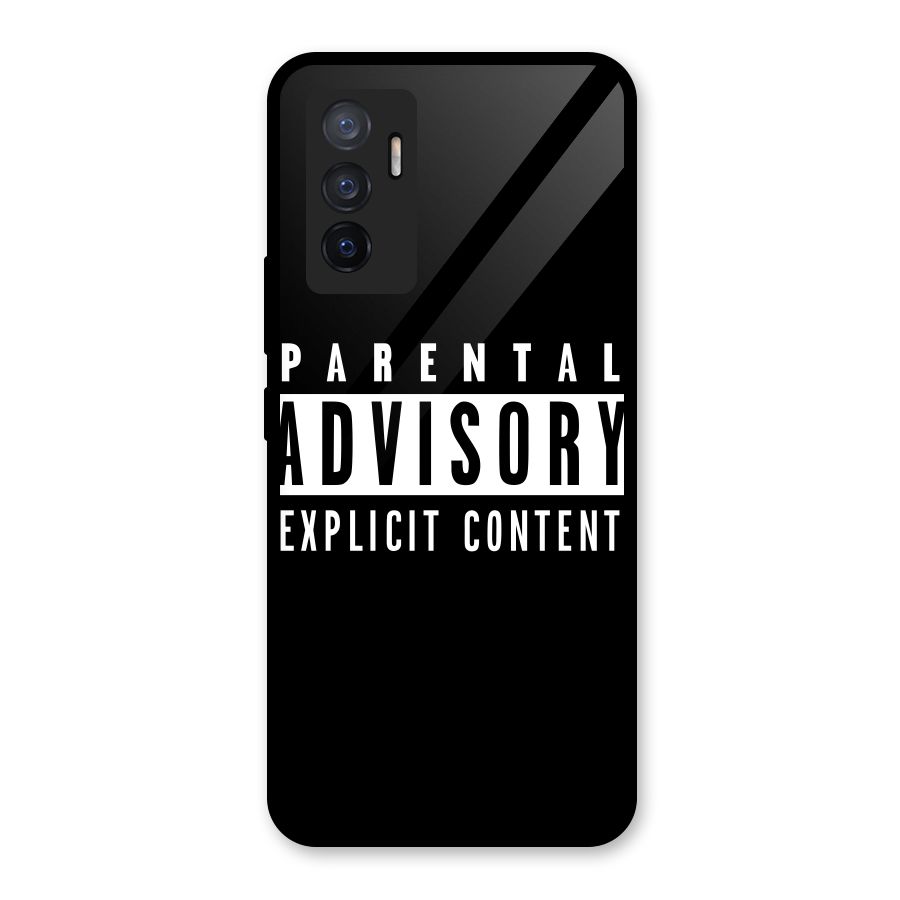 Parental Advisory Label Glass Back Case for Vivo V23e