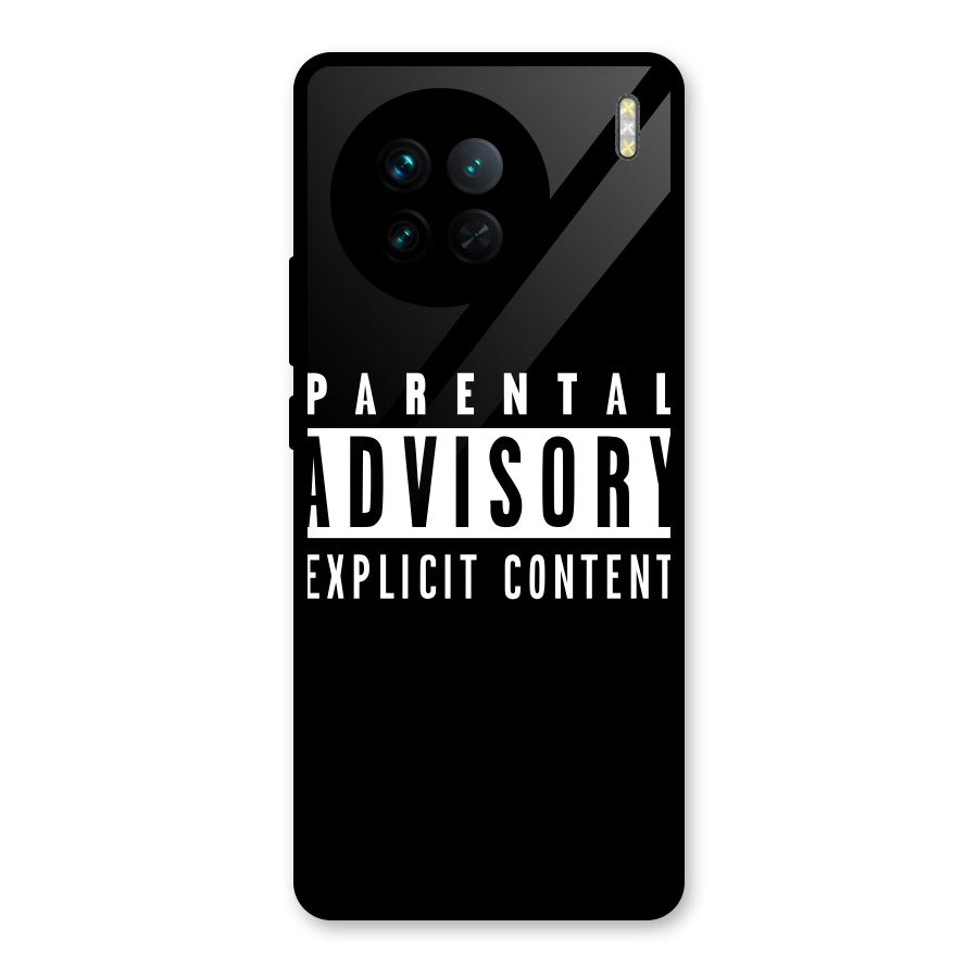 Parental Advisory Label Glass Back Case for Vivo X90