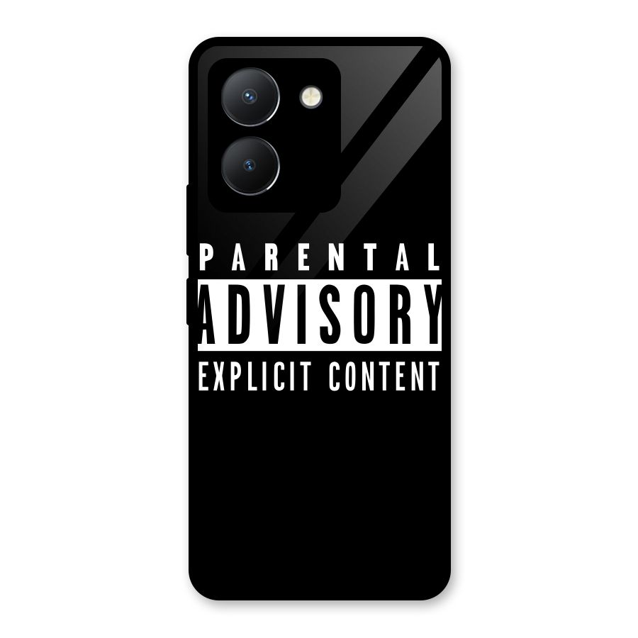 Parental Advisory Label Glass Back Case for Vivo Y36
