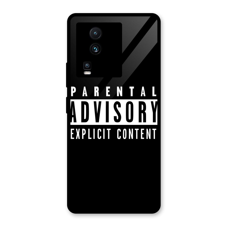 Parental Advisory Label Glass Back Case for Vivo iQOO Neo 7 Pro