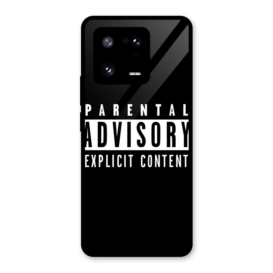 Parental Advisory Label Glass Back Case for Xiaomi 13 Pro