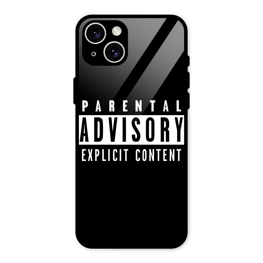 Parental Advisory Label Glass Back Case for iPhone 15 Plus