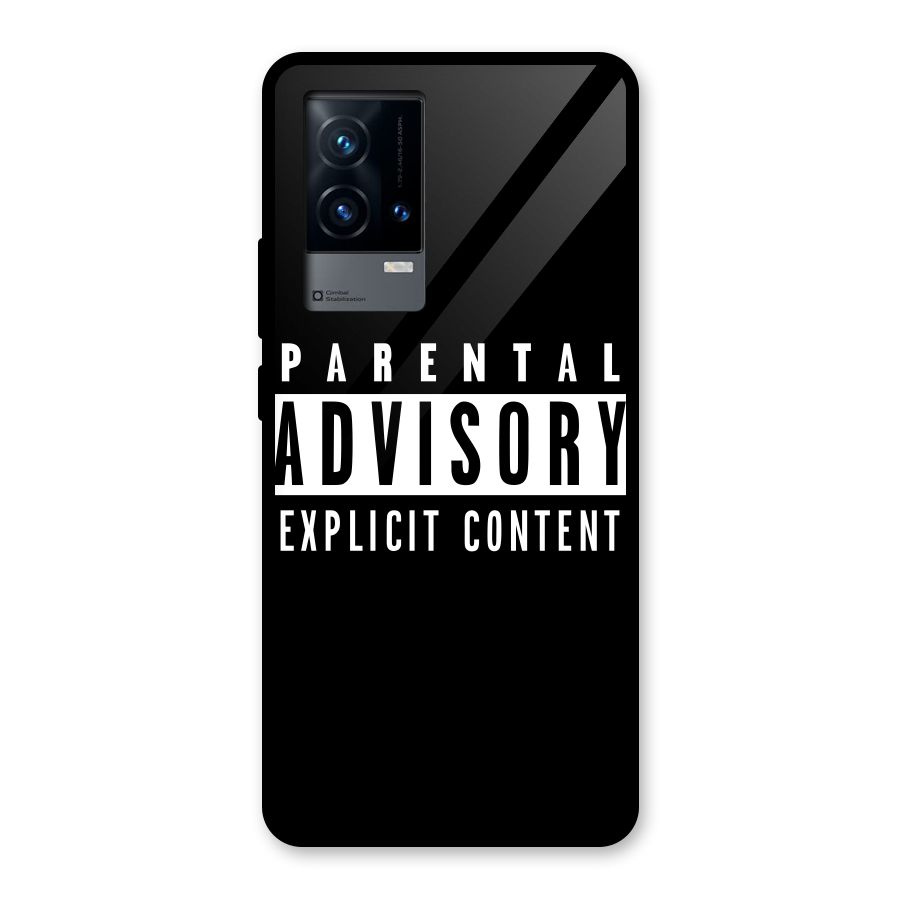 Parental Advisory Label Glass Back Case for iQOO 9 5G