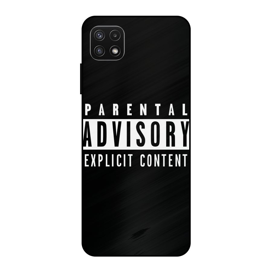 Parental Advisory Label Metal Back Case for Galaxy A22 5G