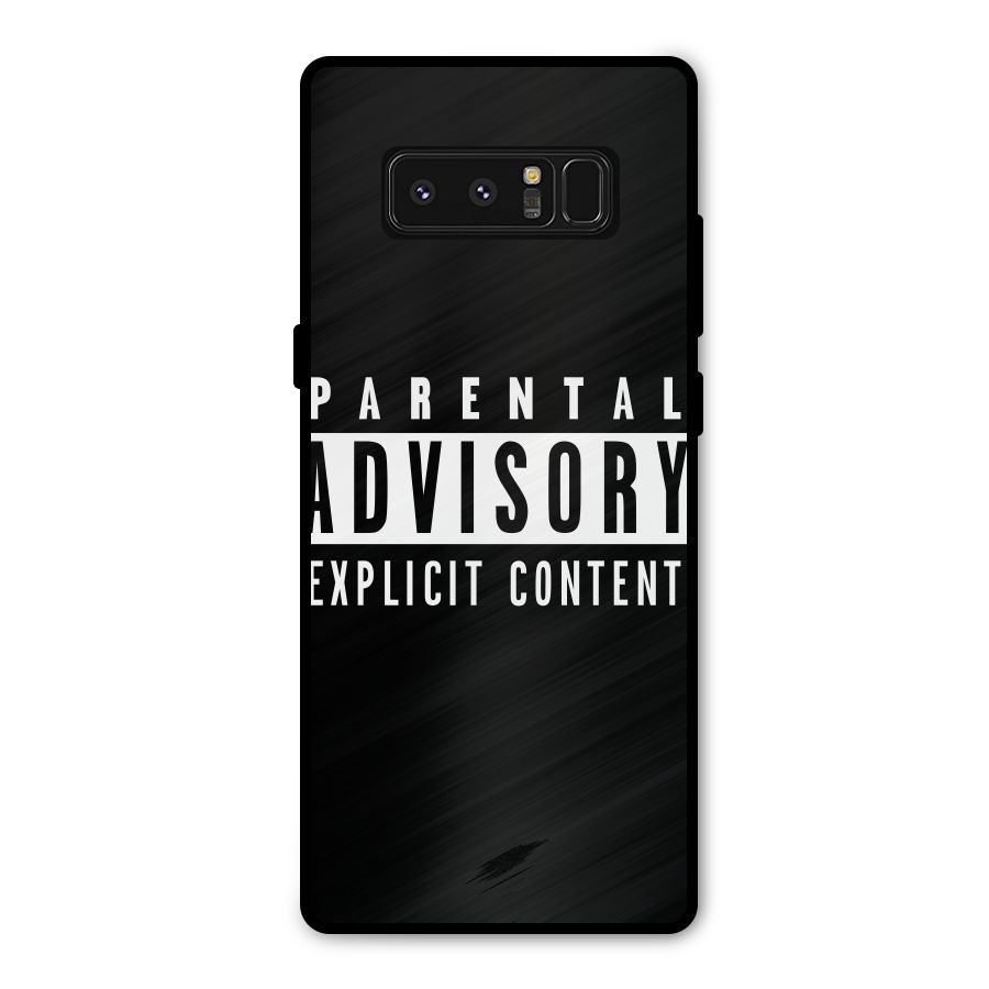 Parental Advisory Label Metal Back Case for Galaxy Note 8