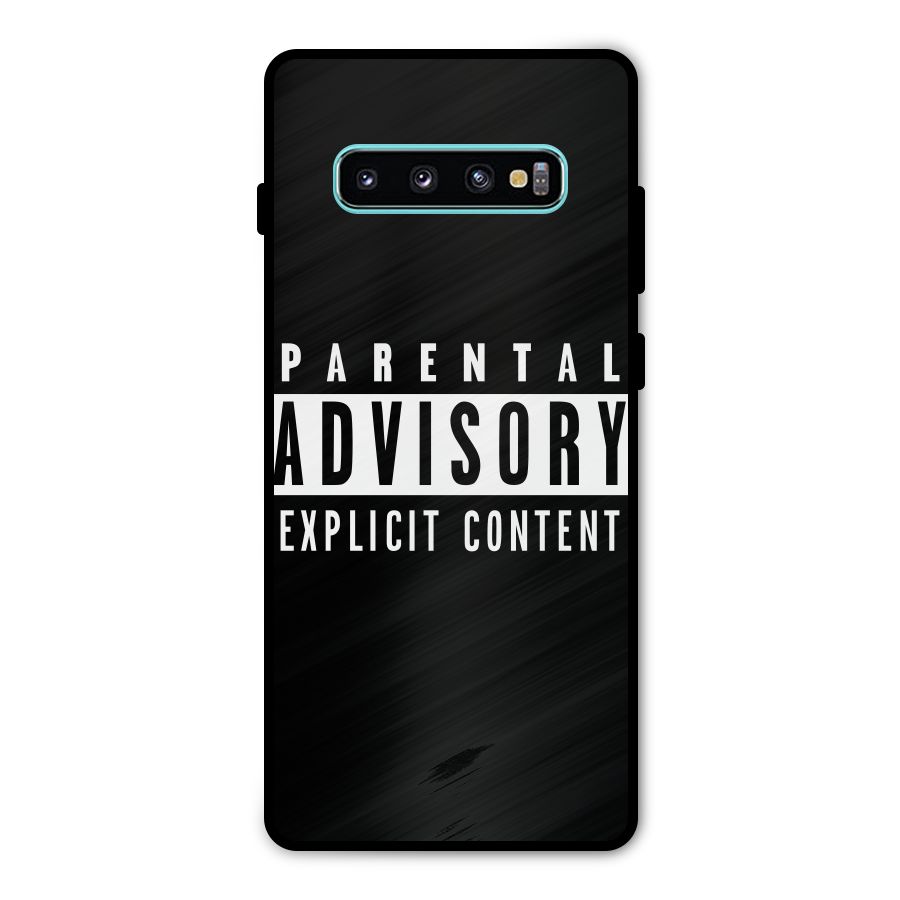 Parental Advisory Label Metal Back Case for Galaxy S10 Plus