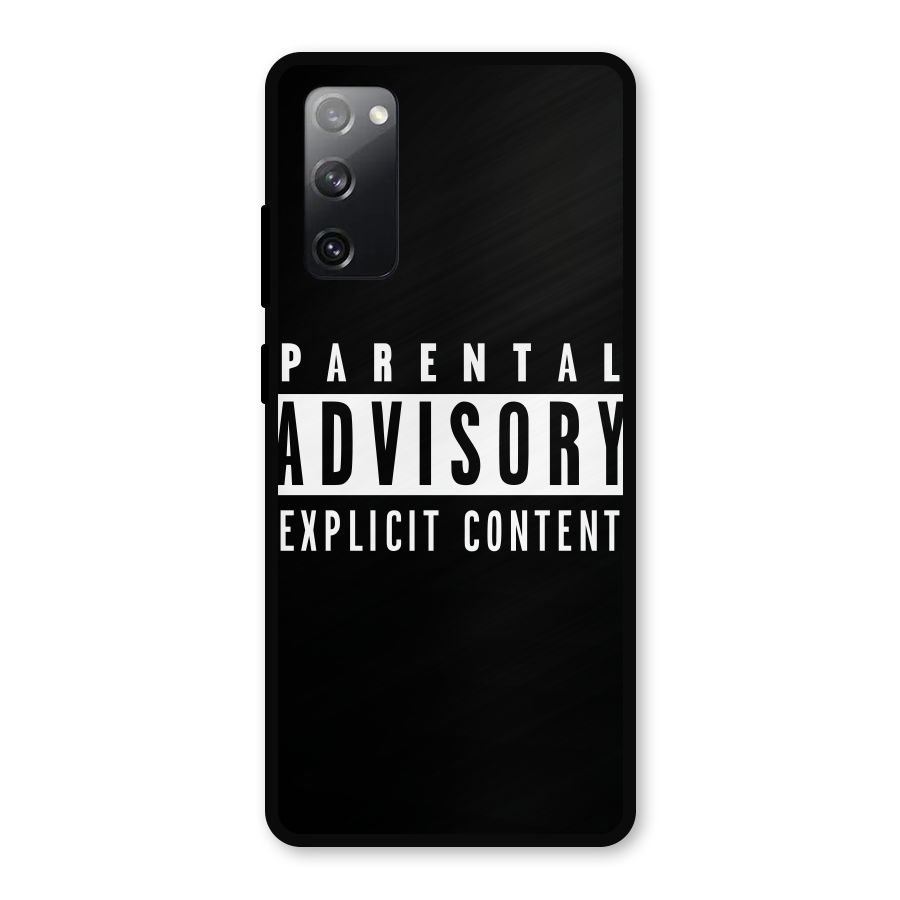 Parental Advisory Label Metal Back Case for Galaxy S20 FE 5G