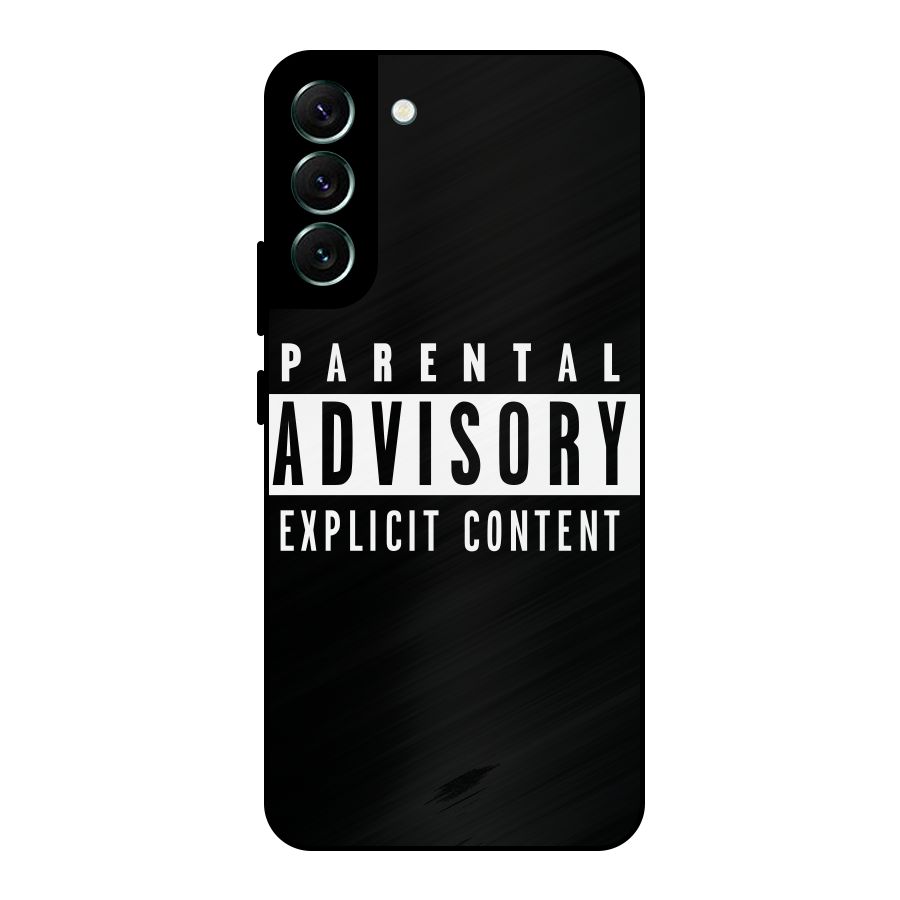 Parental Advisory Label Metal Back Case for Galaxy S22 Plus 5G