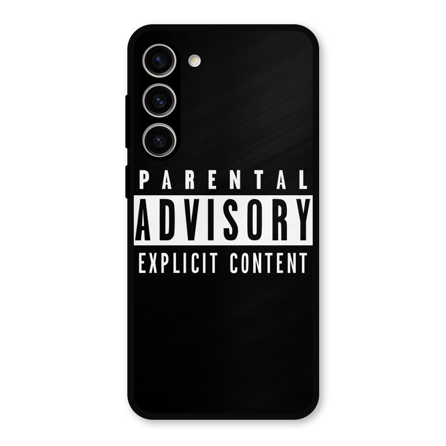 Parental Advisory Label Metal Back Case for Galaxy S23 Plus