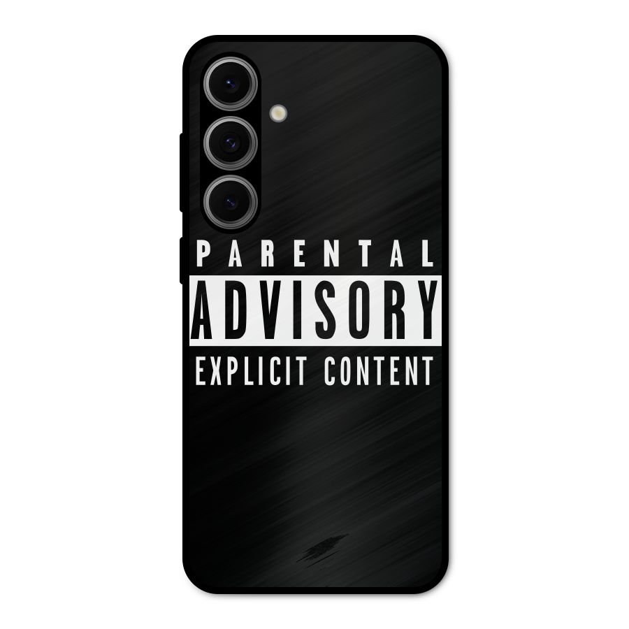 Parental Advisory Label Metal Back Case for Galaxy S24 FE