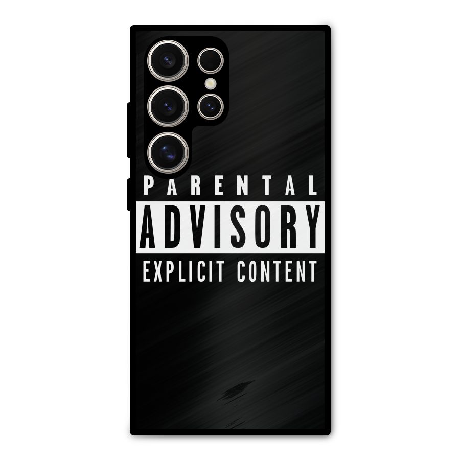 Parental Advisory Label Metal Back Case for Galaxy S24 Ultra