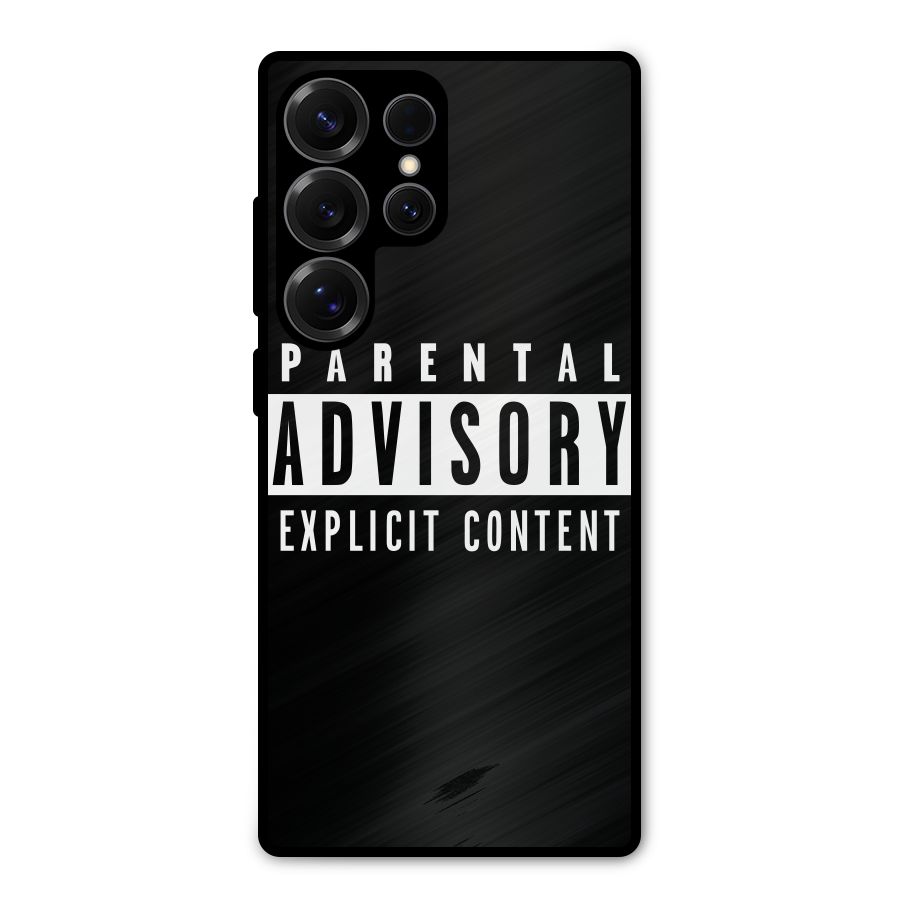 Parental Advisory Label Metal Back Case for Galaxy S25 Ultra