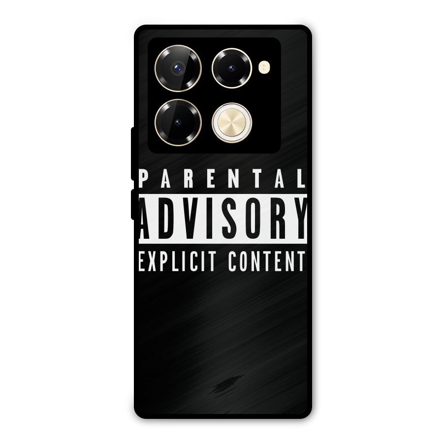 Parental Advisory Label Metal Back Case for Infinix Note 40 Pro Plus