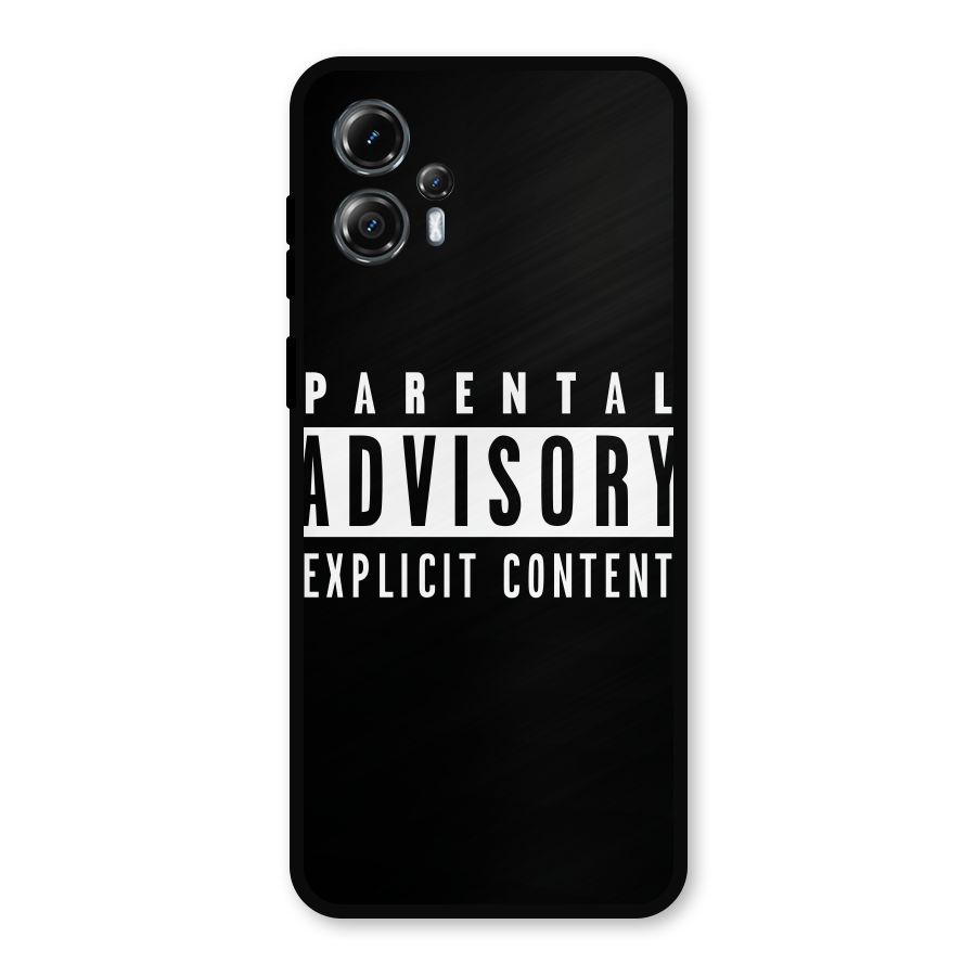 Parental Advisory Label Metal Back Case for Moto G13