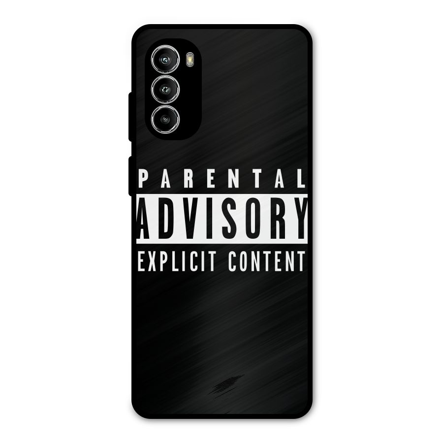 Parental Advisory Label Metal Back Case for Moto G52