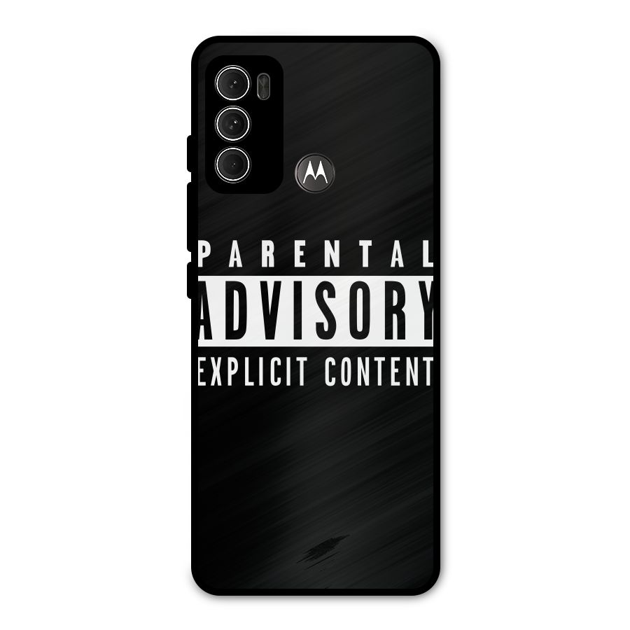 Parental Advisory Label Metal Back Case for Moto G60