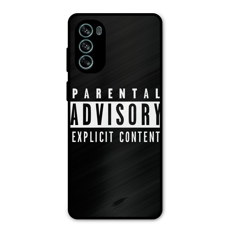 Parental Advisory Label Metal Back Case for Moto G62