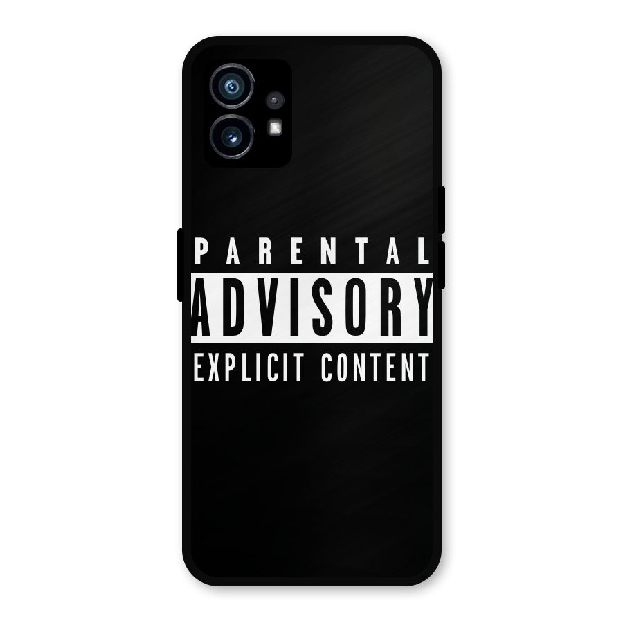 Parental Advisory Label Metal Back Case for Nothing Phone 1