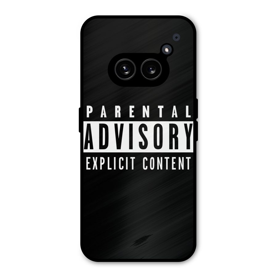 Parental Advisory Label Metal Back Case for Nothing Phone 2a Plus