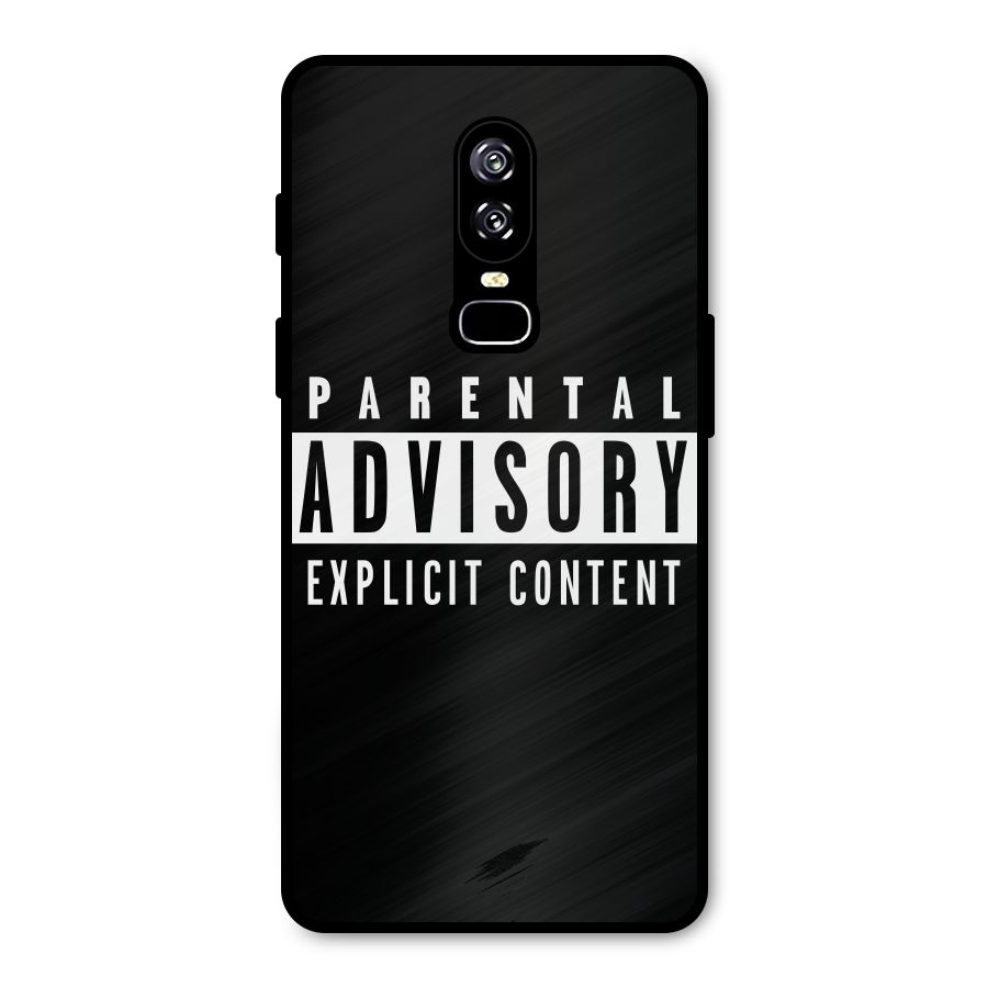 Parental Advisory Label Metal Back Case for OnePlus 6