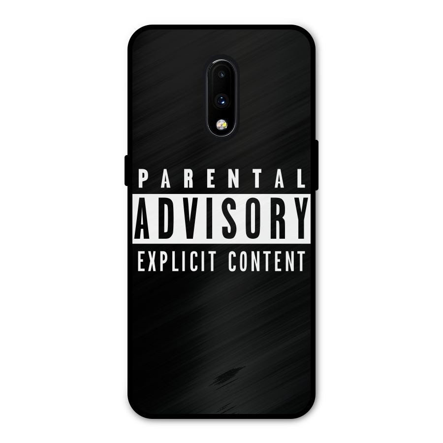 Parental Advisory Label Metal Back Case for OnePlus 7