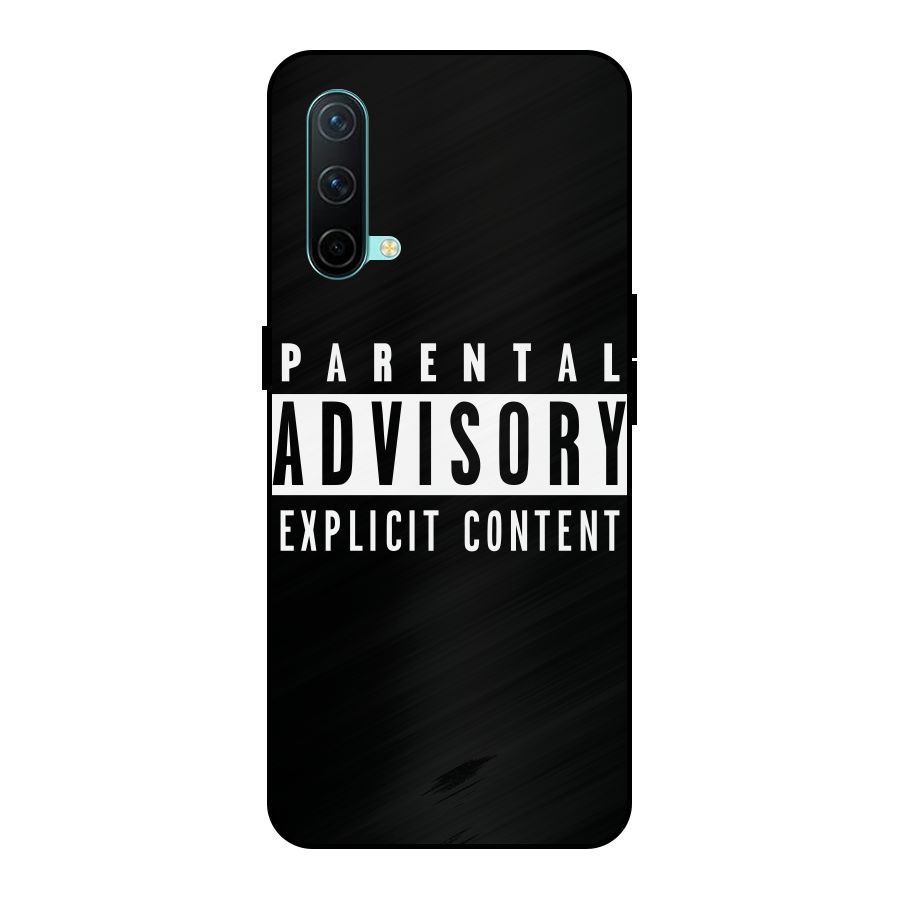 Parental Advisory Label Metal Back Case for OnePlus Nord CE 5G