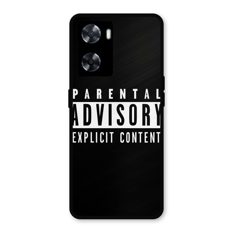 Parental Advisory Label Metal Back Case for OnePlus Nord N20 SE
