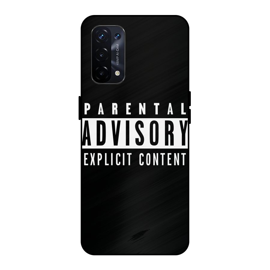 Parental Advisory Label Metal Back Case for Oppo A74 5G