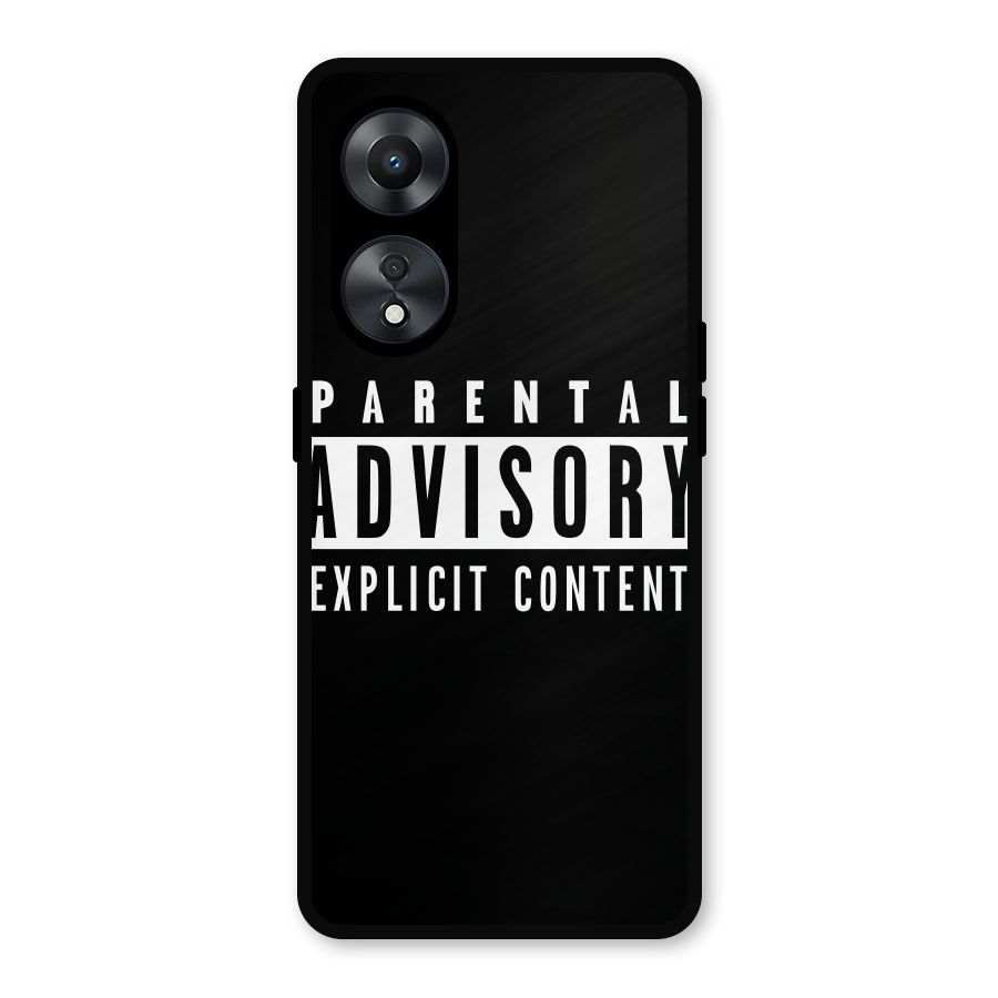 Parental Advisory Label Metal Back Case for Oppo A78