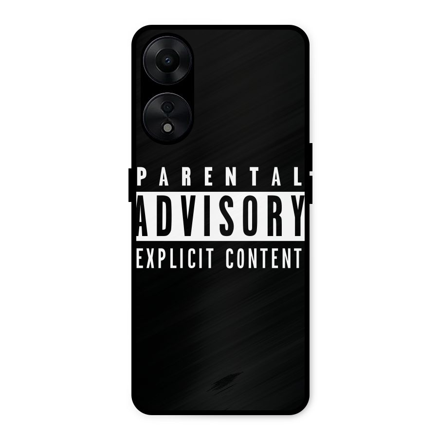 Parental Advisory Label Metal Back Case for Oppo A78 5G