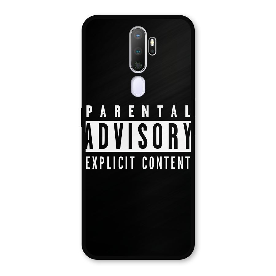Parental Advisory Label Metal Back Case for Oppo A9 (2020)