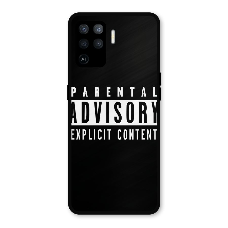 Parental Advisory Label Metal Back Case for Oppo F19 Pro