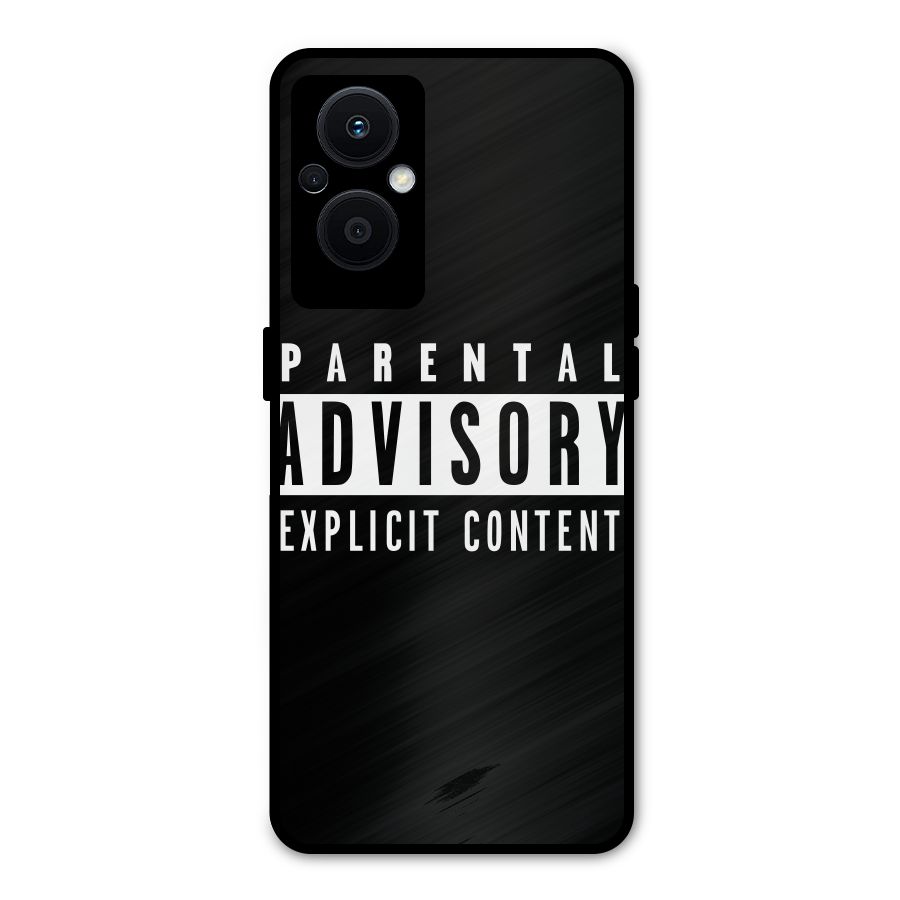 Parental Advisory Label Metal Back Case for Oppo F21 Pro 5G