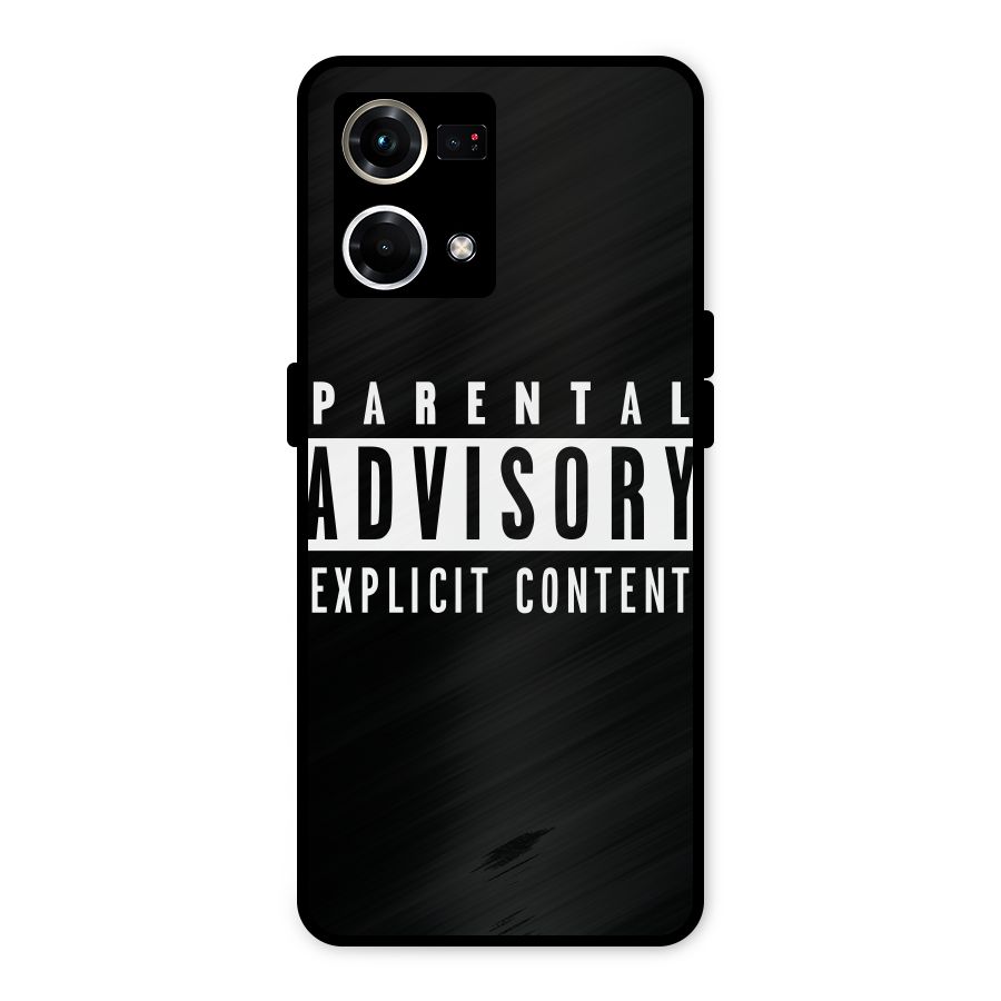 Parental Advisory Label Metal Back Case for Oppo F21s Pro 4G