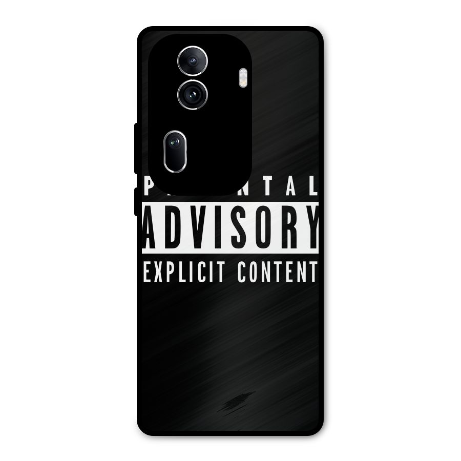 Parental Advisory Label Metal Back Case for Oppo Reno11 Pro 5G