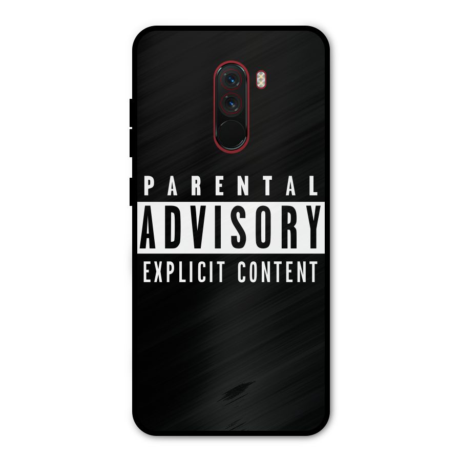 Parental Advisory Label Metal Back Case for Poco F1