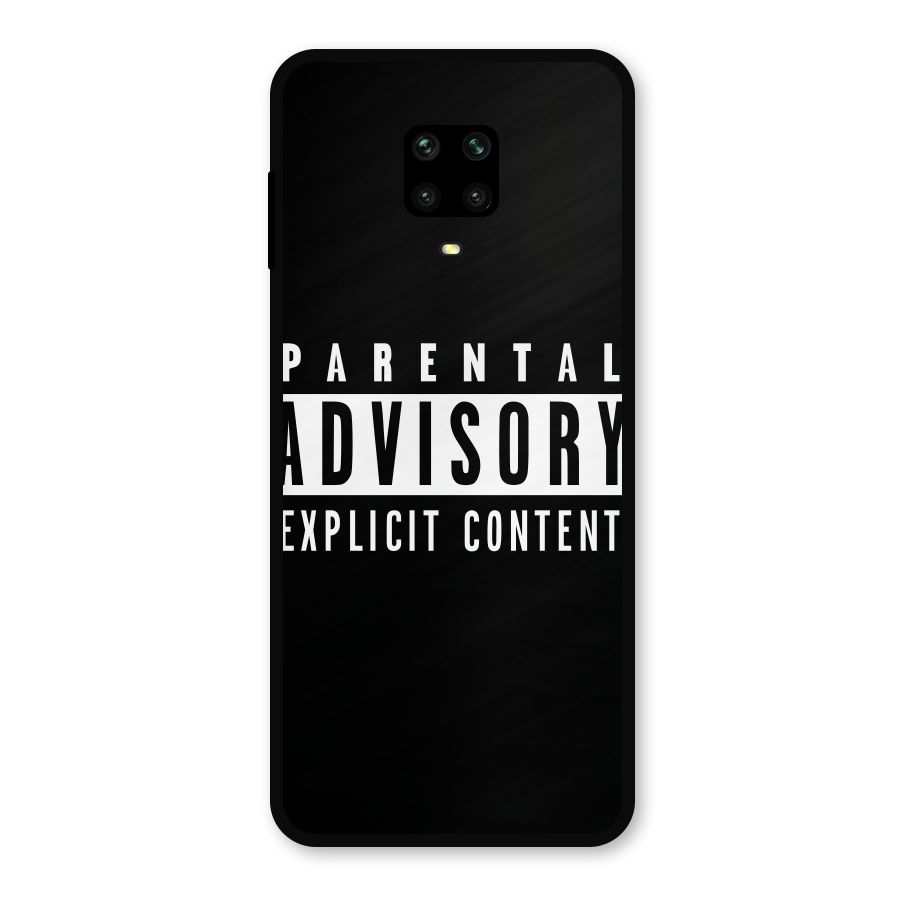 Parental Advisory Label Metal Back Case for Poco M2 Pro