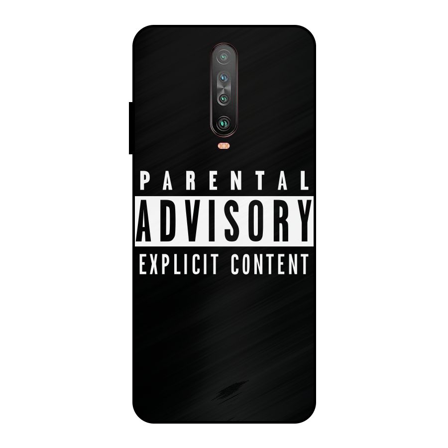 Parental Advisory Label Metal Back Case for Poco X2