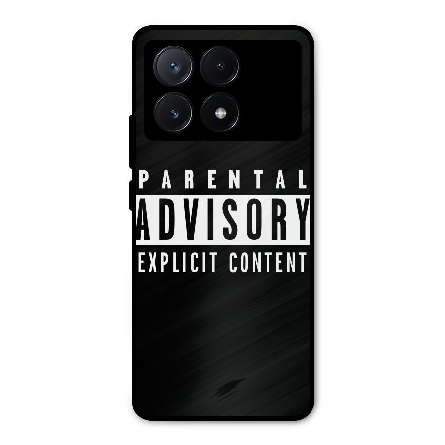 Parental Advisory Label Metal Back Case for Poco X6 Pro