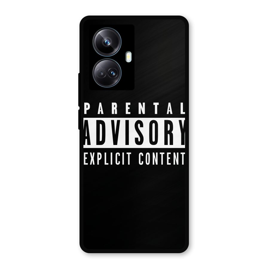 Parental Advisory Label Metal Back Case for Realme 10 Pro Plus