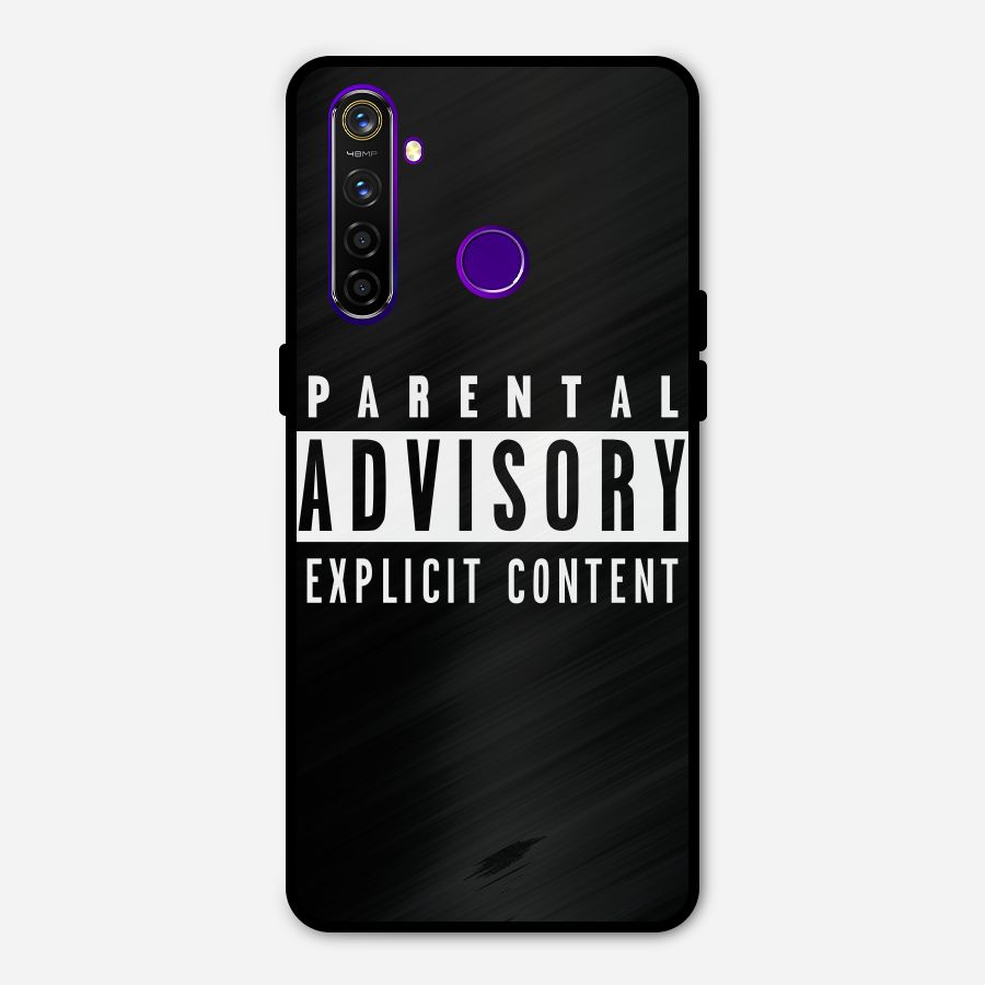 Parental Advisory Label Metal Back Case for Realme 5 Pro