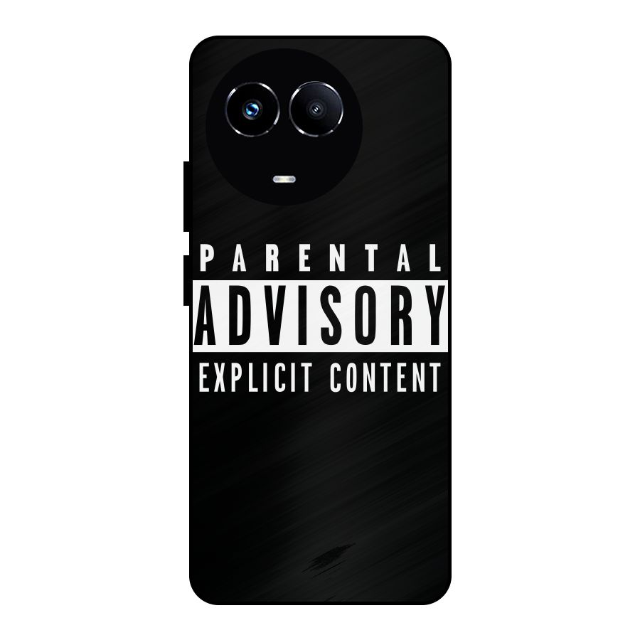 Parental Advisory Label Metal Back Case for Realme Narzo 60X