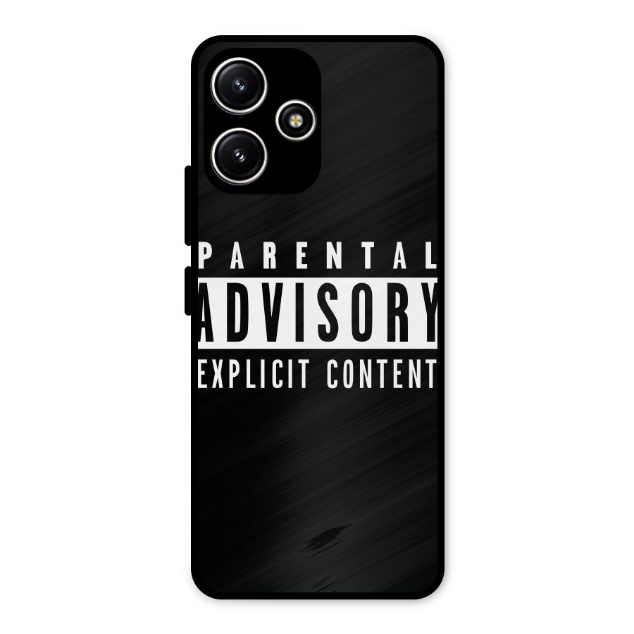 Parental Advisory Label Metal Back Case for Redmi 12 5G