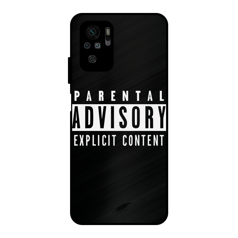Parental Advisory Label Metal Back Case for Redmi Note 10S