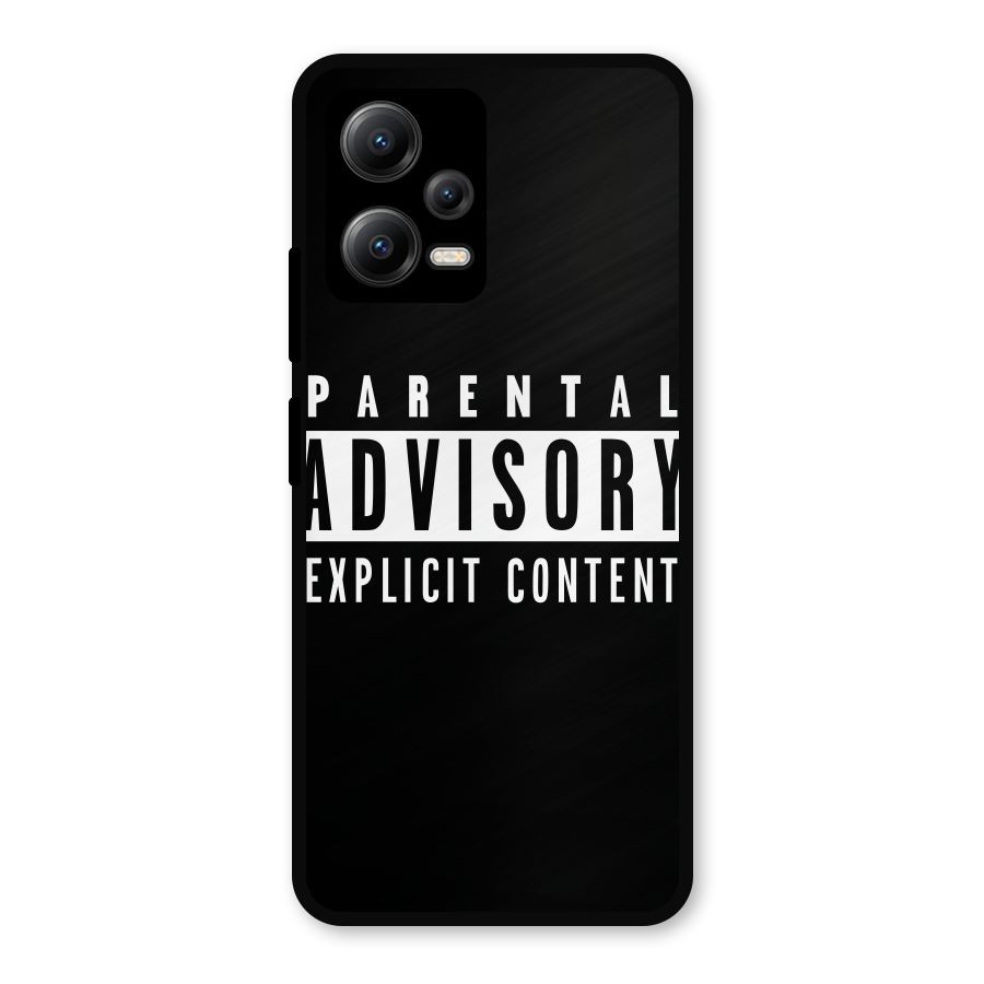 Parental Advisory Label Metal Back Case for Redmi Note 12 5G