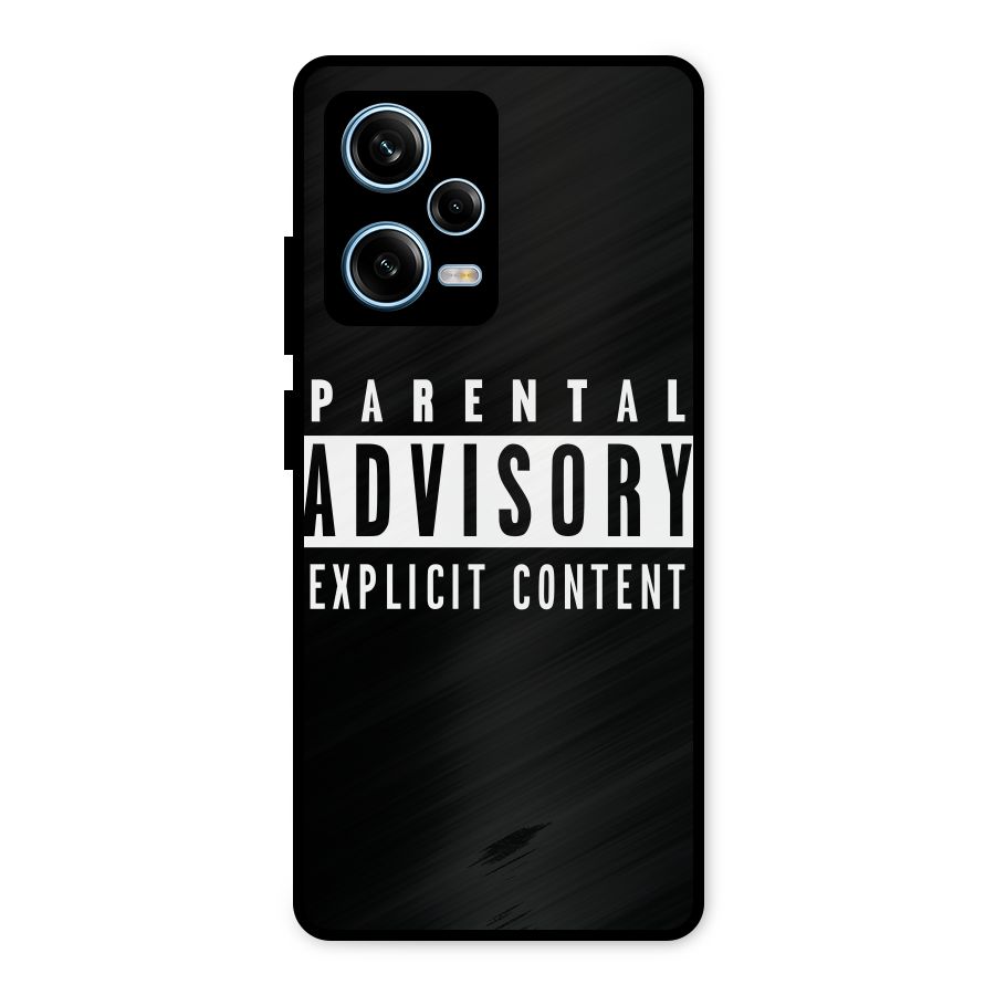Parental Advisory Label Metal Back Case for Redmi Note 12 Pro